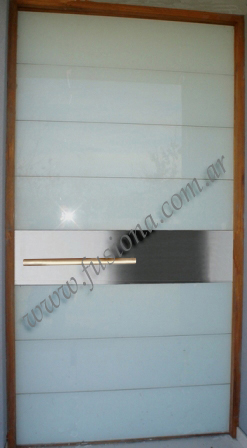 D004-1 puerta de madera y vidrio con acero