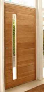 M025 puerta de entrada de madera con ventanita